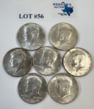 (7) 1964 KENNEDY HALF DOLLARS