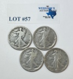 (4) 1916 & 1917 WALKING LIBERTY HALF DOLLARS