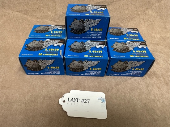 (7) BOXES OF SILVER BEAR 5.45x39 AMMO