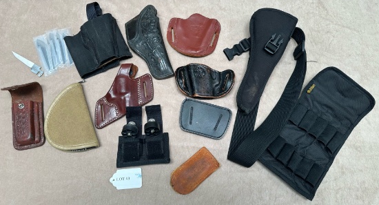 LOT OF GUN AND MAGAZINE HOLDERS