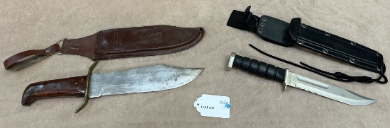 (2) KNIVES W/ SHEATHS