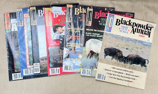 LOT OF 7 VINTAGE BLACKPOWDER ANNUAL MAGAZINES 1983-1989