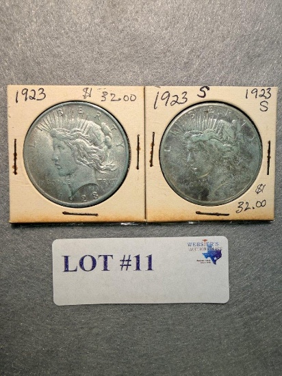 (2) 1923 & 1923-S SILVER DOLLARS