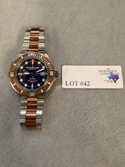 MEN'S AQUADIVER SILVER-TONE STAINLESS STEEL WATCH