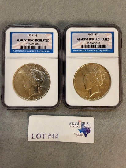 (2) GRADED NGC 1925 SILVER DOLLARS