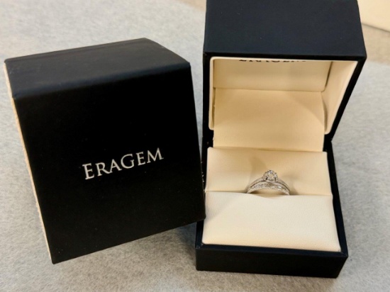 VINTAGE BELAIS DIAMOND WEDDING SET 14K & 18K WHITE GOLD