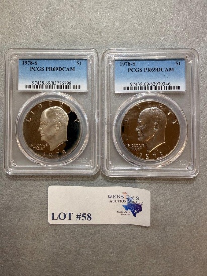 (2) PCGS GRADED 1978-S SILVER DOLLARS