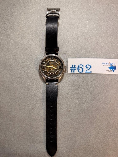 THOMAS EARNSHAW BARON AUTOMATIC SKELETON STAINLESS WATCH