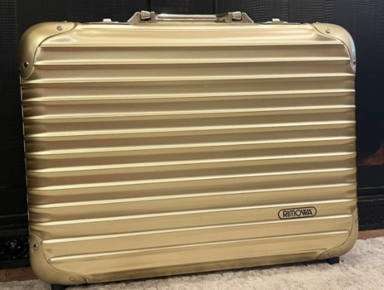 LIMITED-EDITION GOLD RIMOWA LOCKING BRIEFCASE