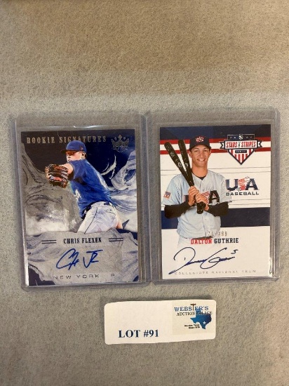 (2) SIGNED CARDS CHRIS FLEXEN, DALTON GUTHRIE 171/499