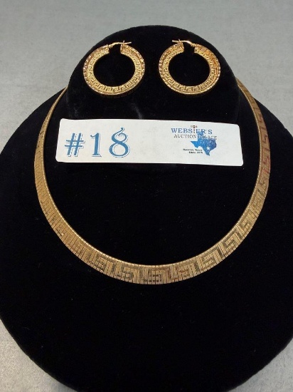 18K GOLD-PLATED NECKLACE & EARRINGS