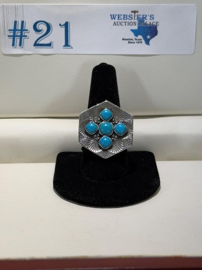 STERLING SILVER & GEMSTONE RING