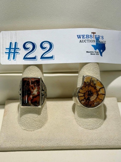 (2) STERLING SILVER RINGS