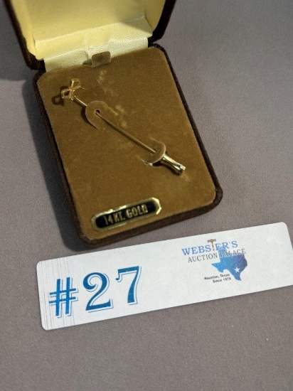 VINTAGE 14K BOW DESIGN PIN