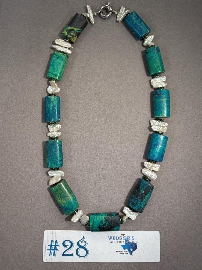 CHRYSOCOLLA & STERLING NECKLACE