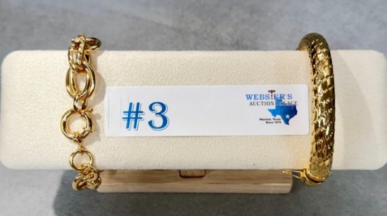 (2) 18K GOLD-PLATED BRACELETS