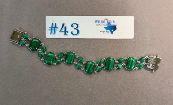 MALACHITE & STERLING BRACELET