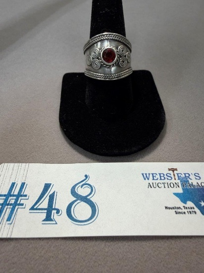 STERLING SILVER RING W/ GEMSTONE