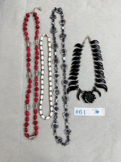 4PC GEMSTONE NECKALCES