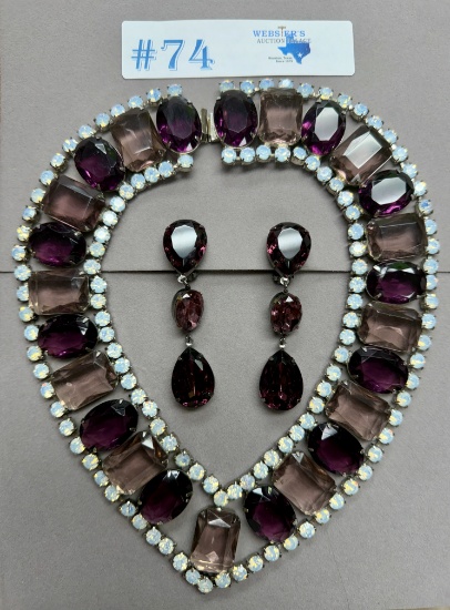 VINTAGE STATEMENT NECKLACE & EARRINGS SET