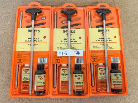 (3) NEW HOPPE'S SHOTGUN CLEANING KITS