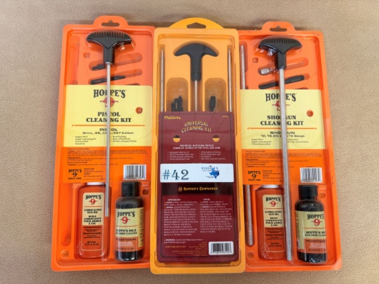 (3) NEW HOPPE'S COMPLETE GUN CLEANING KITS