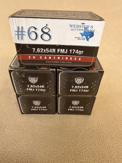 (5) BOXES OF MFS 7,65x54R AMMO
