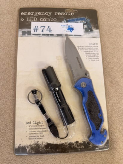 NEW HUMVEE EMERGENCY RESCUE KNIFE & LED COMBO