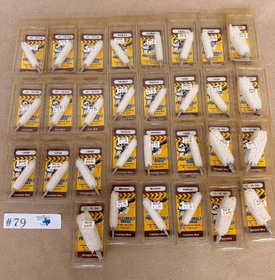 LARGE LOT OF CHAMBER & BORE CLEANING MOPS - NEW IN PACKAGE