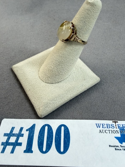 VINTAGE 14K CAT'S EYE RING