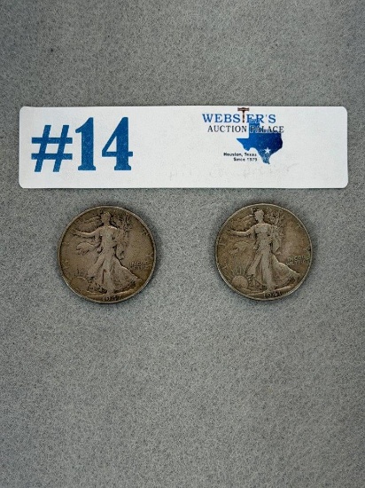(2) WALKING LIBERTY HALF-DOLLARS