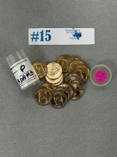 (20) 2008 JOHN QUINCY ADAMS $1 PRESIDENTIAL COINS