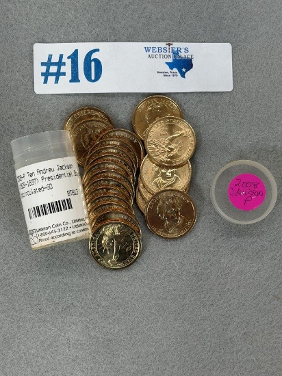 (20) ANDREW JACKSON $1 PRESIDENTIAL COINS