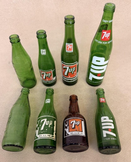 (8) ANTIQUE GLASS BOTTLES