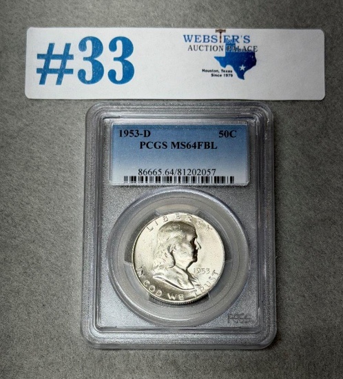 1953-D PCGS GRADED MS64FBL LIBERTY HALF-DOLLAR