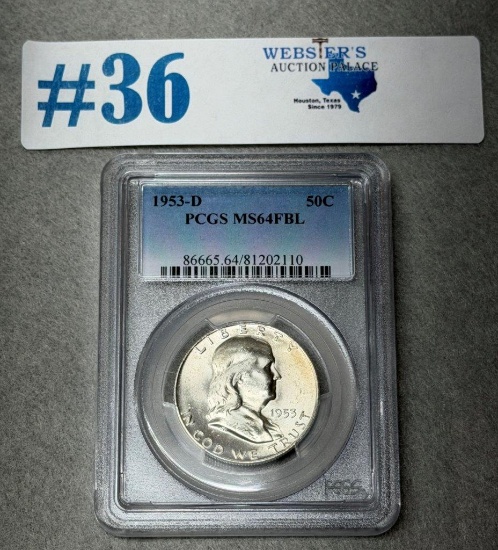 1953-D PCGS GRADED MS64 FBL LIBERTY HALF-DOLLAR