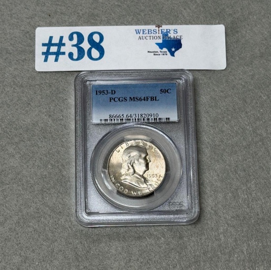 1953-D PCGS GRADED MS64 FBL LIBERTY HALF-DOLLAR