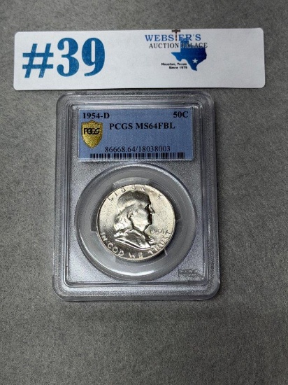 1954-D PCGS GRADED MS64 FBL LIBERTY HALF-DOLLAR