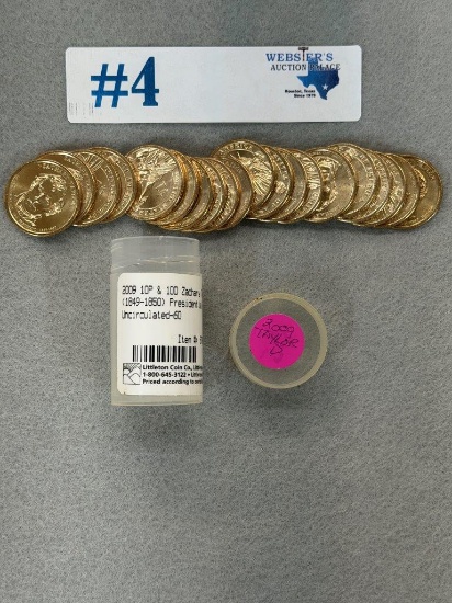 (20) 2009 PRESIDENTIAL $1 ZACHARY TAYLOR COINS