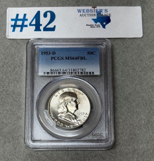 1953-D PCGS GRADED MS64 FBL LIBERTY HALF-DOLLAR
