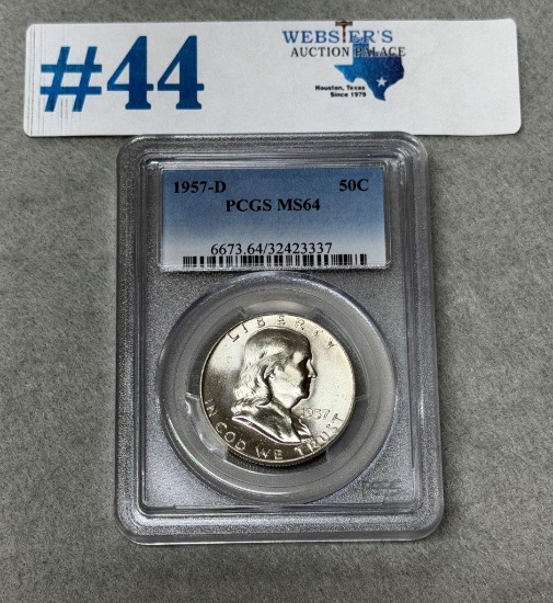 1957-D PCGS GRADED MS64 LIBERTY HALF DOLLAR