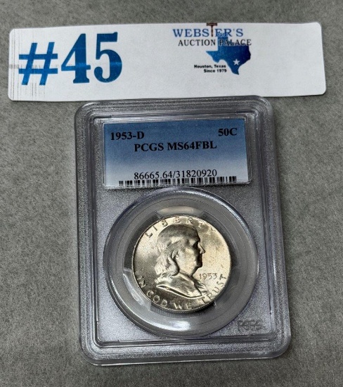 1953-D PCGS GRADED MS64 FBL LIBERTY HALF-DOLLAR