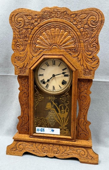 INGRAHAM OAK KITCHEN CLOCK