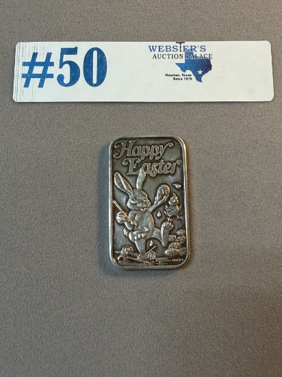 HAPPY EASTER 1 TROY OUNCE OF .999 FINE SILVER