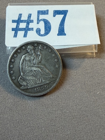 1859-O SEATED LIBERTY HALF
