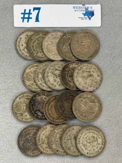 (20) MEXICAN 1 PESO COINS