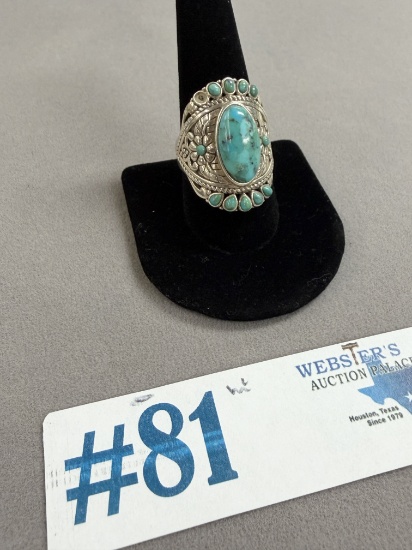 STERLING SILVER & TURQUOISE RING