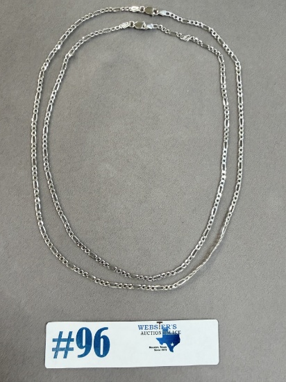 (2) STERLING SILVER CHAINS