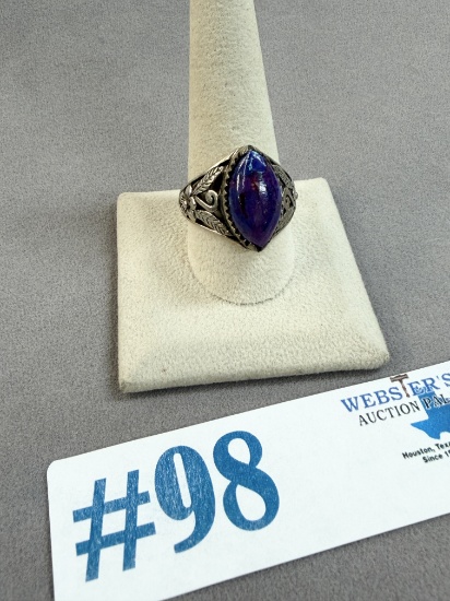 STERLING SILVER & PURPLE TURQUOISE RING