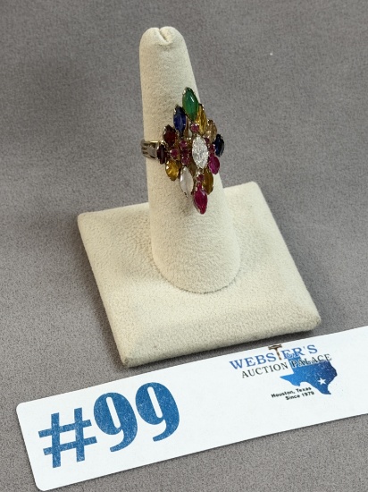 14K MULTI-GEMSTONE RING